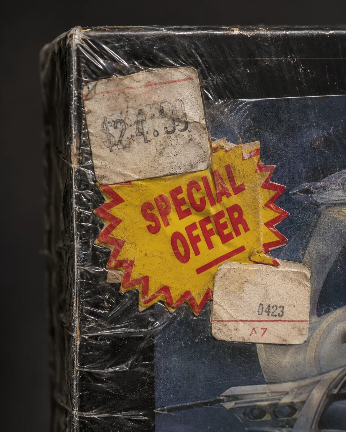 Vintage price and promotional stickers